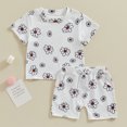thumbnail image 5 of Douhoow Baby Girl 2Pcs Summer Outfits Short Sleeve Floral T-Shirts + Short Pants Set 0-24 Months Infant Clothes, 5 of 9