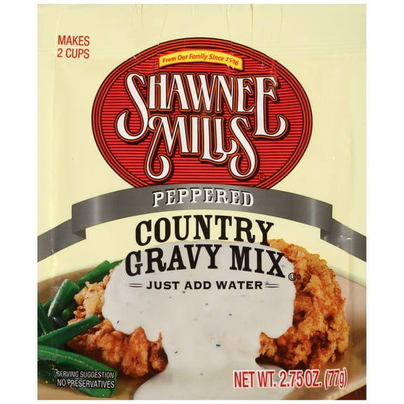 Shawnee Mills Peppered Country Gravy Mix Packet – Homestyle Skillet Gravy