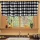 thumbnail image 5 of Cortina con visillo de ventana a cuadros, bolsillo para barra | Estilo cabaña con cuadros en rojo, negro y blanco | Poliéster bloqueador de luz | Cocina y sala de estar | 15"x55" | Panel único para, 5 of 6