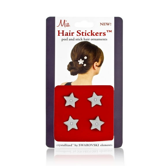Hair Stickers - Silver Stars - Mini (4 P