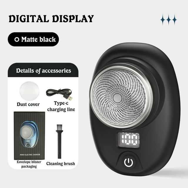 EGNMCR Mini Rasoir Type-C Recharge Rapide Rasoir de Voyage Portable Écran Numérique LCD Rasoir Électrique un Rasoir