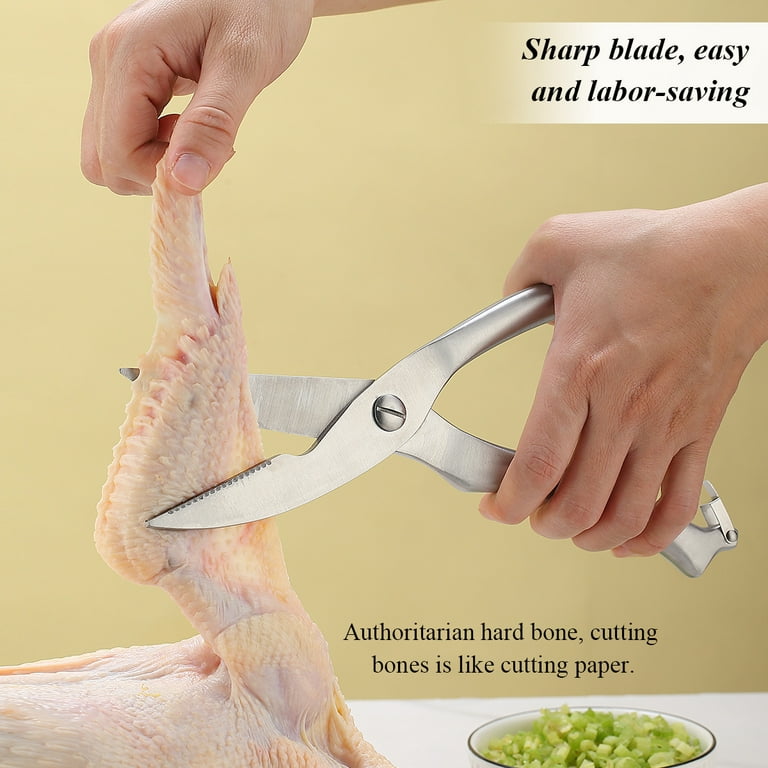 Heavy Duty Kitchen Shears with Unique Curve Blade, No Rust Cooking Knives  Multi-purpose Poultry Shears, Scissors for Turkey Chicken Meat Bone Nuts