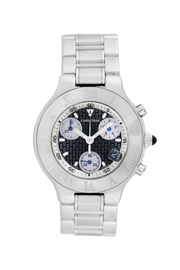 Pre-Owned Cartier Men's 21 Chronoscaph 38mm Stainless Steel Wristwatch