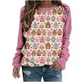 thumbnail image 2 of Aqestyerly Haut de Noël pour Femmes Blouse Imprimée Manches Longues Col Rond Tunique Décontractée, 2 of 3