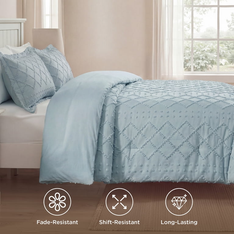 Boho Tufted Twin XL Comforter Set, 2-Piece, Blue photo 7