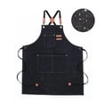 thumbnail image 1 of Aprons with Large Pockets, Cotton Canvas Cross Back Heavy Duty Adjustable Work Apron apron ,Easy to Use, 1 of 5