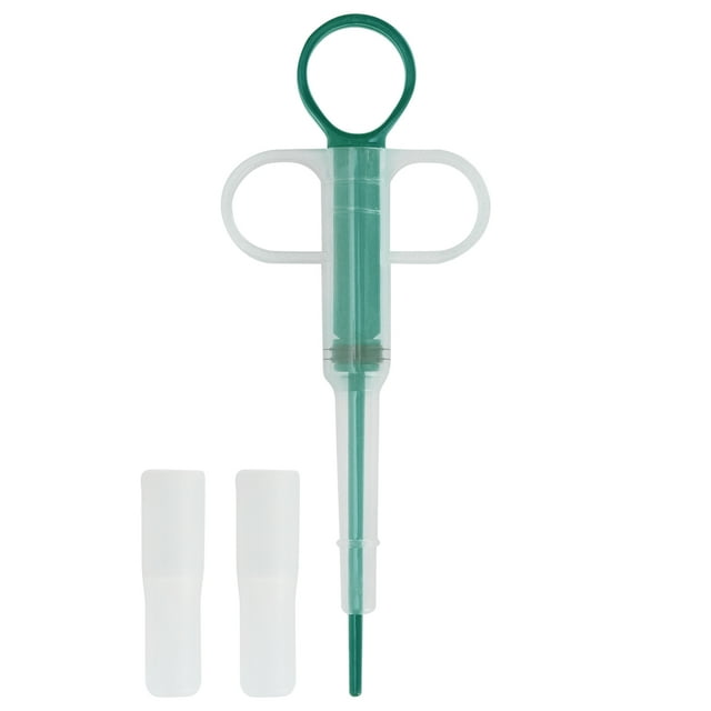 Pet Medicine Feeding Syringe Cat Dog Tablet Syringe with 2 Tips Pet Pill Dispenser ToolsGreen