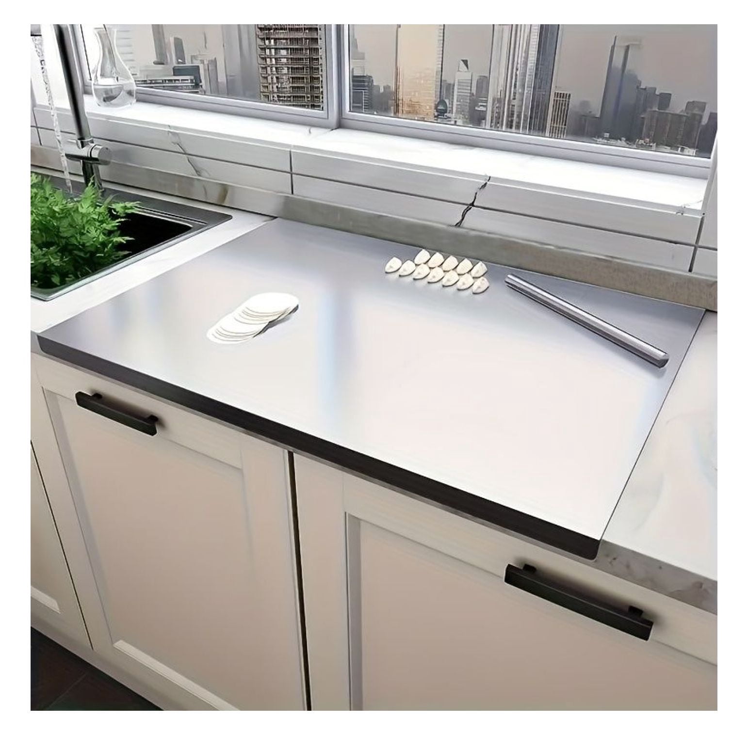 Stainless Steel Cutting Board XXL - 304 Food Grade, Anti-Slip, Mildew Proof