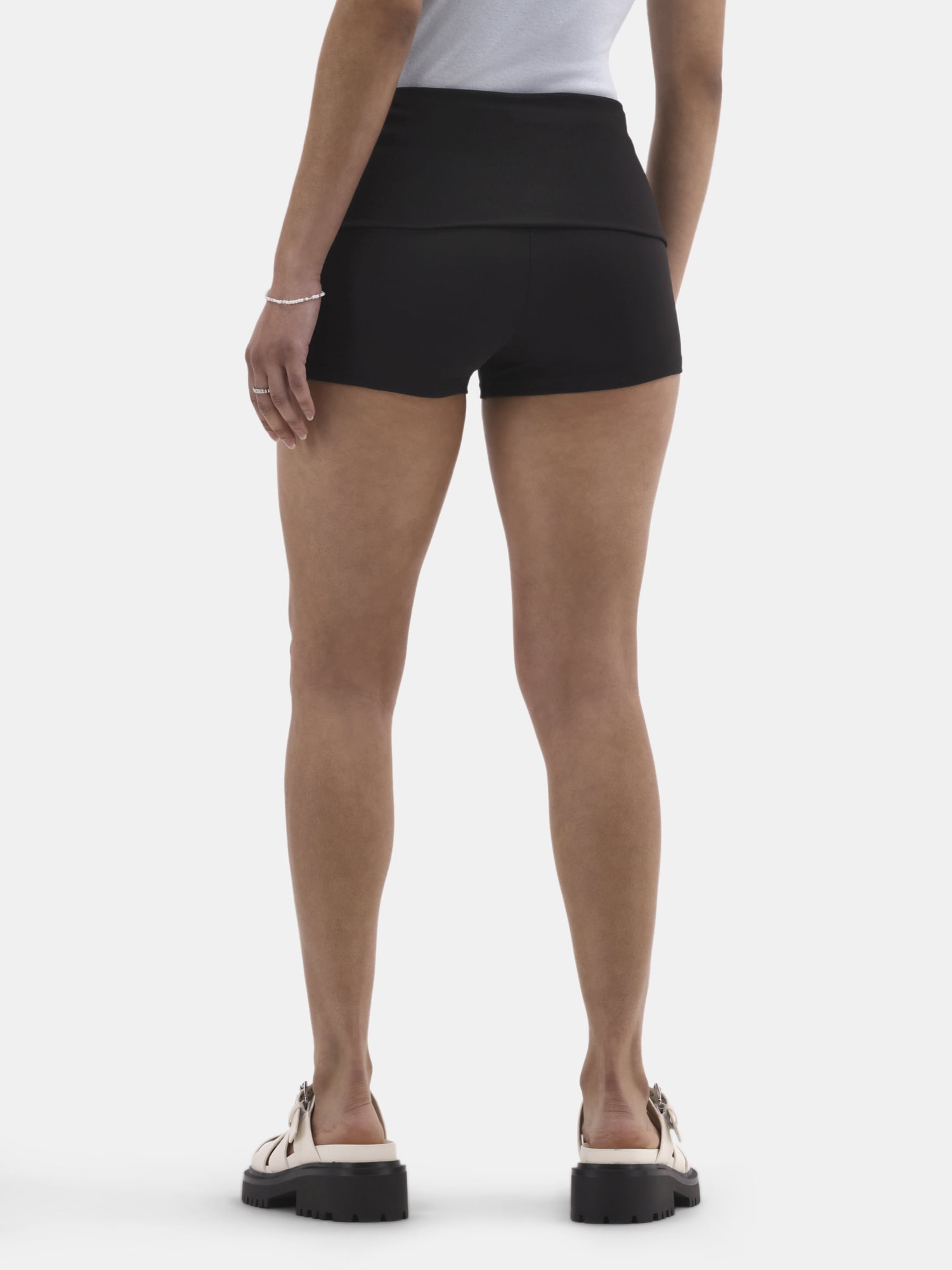 No Boundaries Women's Foldover Shorts, 2.25 Inch Inseam