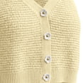 thumbnail image 6 of UACY Toddler Girls Knit Camisole Crop Top V Neck Button Front Textured Knit Tank Top Casual Sleeveless Vest for Kids ﻿ (Light Yellow, 7-8 Years), 6 of 7