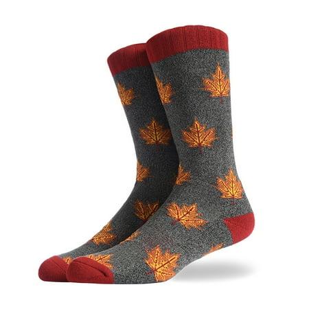 

Mens Autumn Funny Interesting Animal Cotton Socks Contrast Color Harajuku Fox Elk Bear Maple Leaf Printed Sports Over Calf Long Hosiery