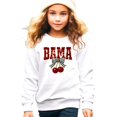 thumbnail image 3 of Bama Red Ink-Printed Sequins Sweatshirt for Women & Teens Alabama Fall Sports Sweater White Sweatshirt Youth Medium, 3 of 5
