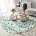 thumbnail image 3 of Light Blue Christmas Tree Pattern Round Blanket,Comfortable Soft Flannel Throw Blanket,All Season,Warm Lightweight Blankets for Sofa Bed Couch Living Room Chair 47"x47", 3 of 5
