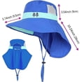 thumbnail image 4 of Sombrero para niños UPF 50+ con ala ancha y protector de nuca sombrero para niños para playa pesca y actividades al aire libre, 4 of 7