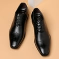 thumbnail image 6 of Rokment Mens Oxfords Dress Shoes Modern Classic Leather Hollow out Pointed Toe Wingtip Tuxedo Business Office Formal Dressy Low Heels Wedding Party Black Size 10.5, 6 of 6