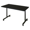 Regency Kobe 60 x 24 in. Mobile T-Base Training Seminar Table- Mocha Walnut