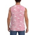 thumbnail image 4 of Fotbe Men's Pink Flamingos and Flowers Print Men's Sleeveless Muscle Tank Tops Casual T-Shirts for Gym Workout Beach-XX-Large, 4 of 8