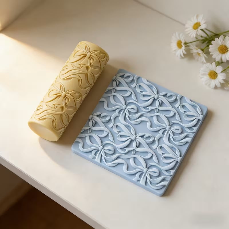 High Detailed Ribbon Texture Roller | Handmade Ceramics and Polymer Clay Tools | A must-have for DIY crafts