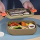 thumbnail image 5 of Fiambrera portátil con botella de agua | Caja bento apta para microondas con compartimentos y utensilios | Recipiente hermético para preparar comidas, ideal para estudiantes y oficinistas, 5 of 6