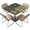 American Flag Camouflage, variant on Green Plaid Square Fitted Tablecloth 34 x 34 Inch Wipeable Card Table Cover with Elastic Edge for Indoor Kitchen Dining and Outdoor Patio Square Table Cloths