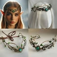 thumbnail image 2 of Handmade Forest Leaf Crown, Fairy Leaf Enchanted Elven, Crown Tiara, 2 of 6