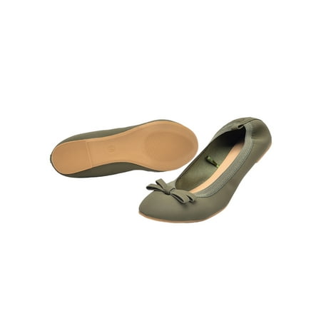 

Oucaili Ladies Daily Cozy Pure Color Shoes All Seasons Comfortable Casual Flats Non Slip Bow Decor Loafers