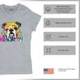 thumbnail image 4 of Tee Hunt Dean Russo Serious Bulldog T-Shirt Dog Best Friend Pet Paw Women's T-Shirt Tee, Gray, Small, 4 of 5