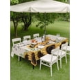 thumbnail image 5 of 52x70 Inch Outdoor Tablecloth with Umbrella Hole Zipper Rectangle Yellow Dwarf Sunflowers Rectangular Tablecloths Outside Waterproof Line Bee Green Leaves Patio Table Cloth Cover for Picnic Party, 5 of 8