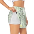 thumbnail image 1 of Balery Wildflower Watercolor 5 Pantalones cortos deportivos para mujer con forro y dos bolsillos, elásticos, para entrenamiento, gimnasio, yoga-X-Large, 1 of 7