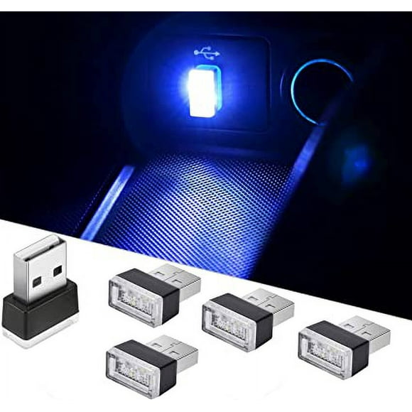 5 USB Ambient Lights, LED Car Interior Lights, LED Car Interior Lights, Car Interior Lights, Car Interior Lights - Blue