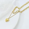 thumbnail image 4 of Cadenas con colgantes para mujer, collar para mujer, cadena en capas con colgante de corazón, perfecto como regalo, acero inoxidable, 4 of 5