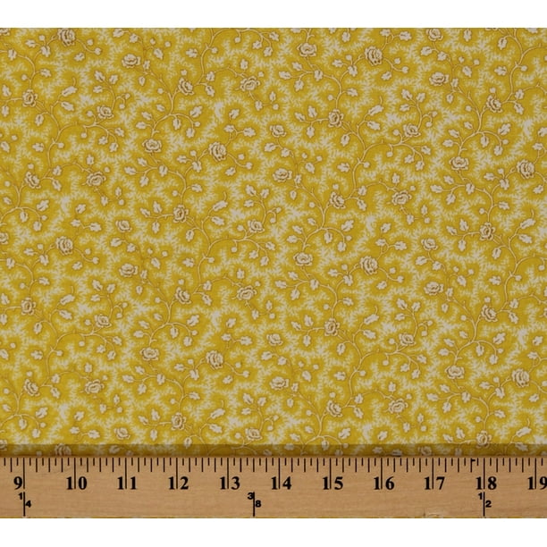 Cotton Vintage Rose Flowers Floral White Roses On Yellow Cotton Fabric Print By The Yard 8532m 4m Yellow Walmart Com Walmart Com