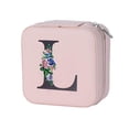 thumbnail image 1 of TQEHS Estuche organizador de joyas de viaje, organizadores y almacenamiento de joyas con iniciales personalizadas, caja de maquillaje con espejo, estuche de almacenamiento de cosméticos, regalos de, 1 of 6