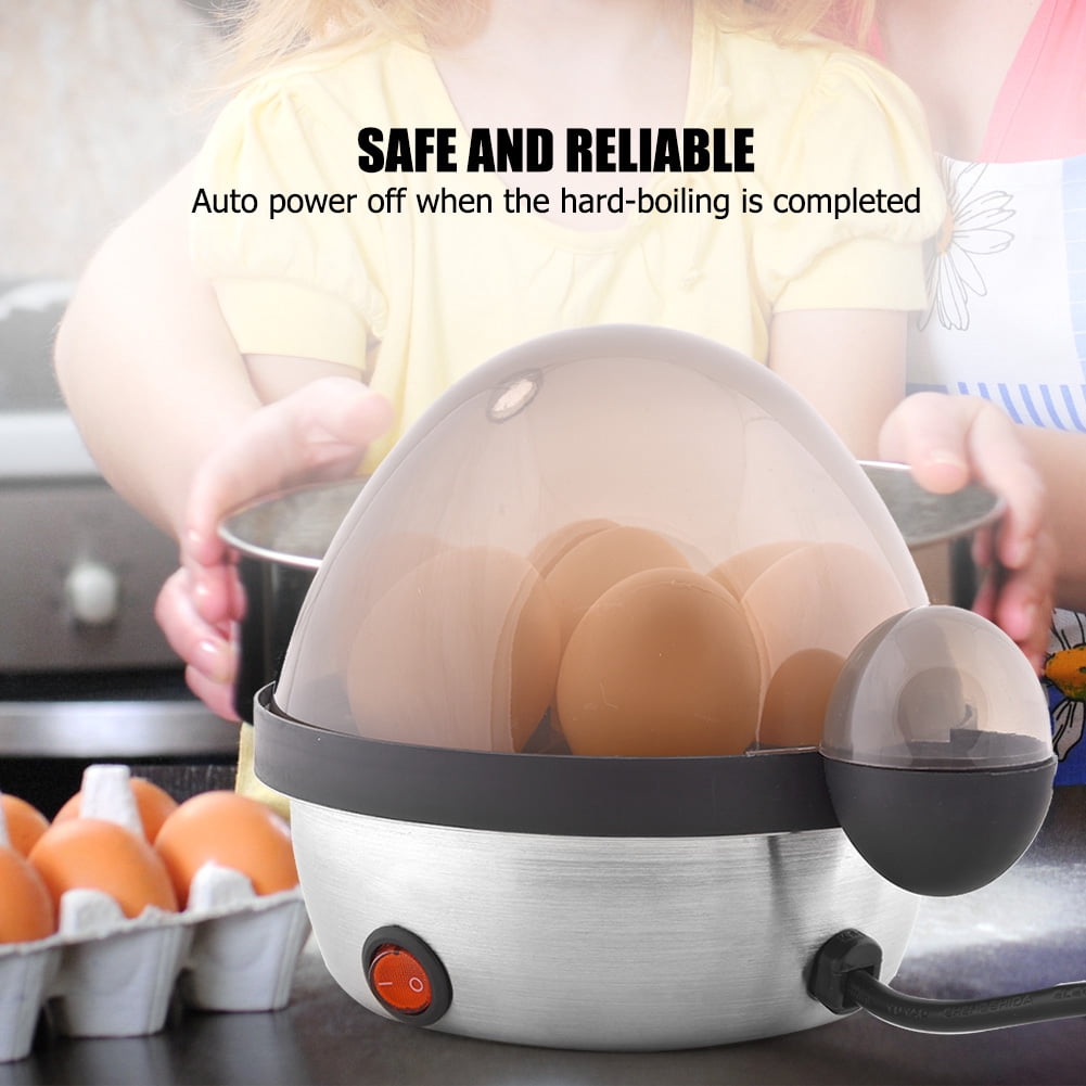 Sarapandan 7-Egg Boiler for Effortless Kitchen Cooking, EU Plug, 220-240V Stainless Steel Electric Egg Cooker