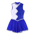 thumbnail image 5 of DPOIS Women's Shiny Sequins Lyrical Dance Dance Dress Ballet Gymnastic Leotards Blue M, 5 of 7
