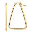 thumbnail image 4 of 14K Yellow Gold Polished Triangle Dangle Hoop Earrings, 4 of 5