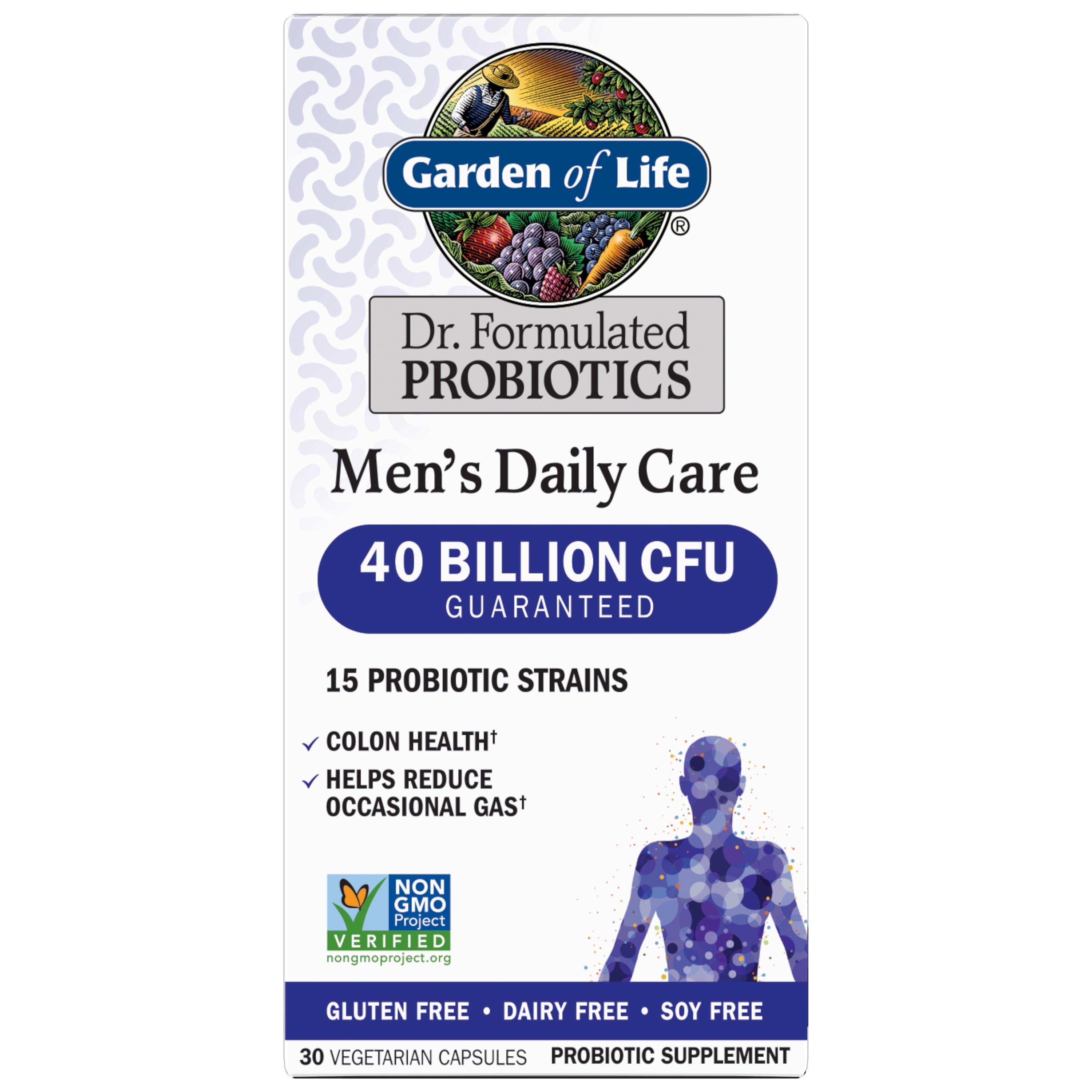 Garden of Life Dr. Formulated Men's Health Daily Care Probiotics Vitamins for Digestive Gut Health and Immune Support, 30 Count​