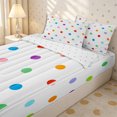 thumbnail image 3 of Erosebridal Rainbow Confetti Dot Zipper Queen Comforter Set with Fitted Sheet and 2 Pillowcases,Multi Shade Round Scatter Print Zipper Bedding Set,White Primary,4 Pieces,Reversible, 3 of 6