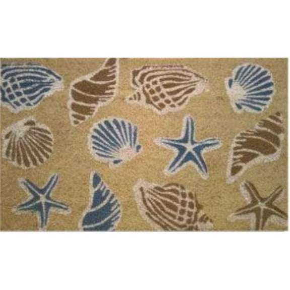 Geo Crafts G043 18 x 30 in. Coir Sea Shells Welcome Doormat