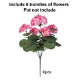 thumbnail image 4 of Flores artificiales de geranio HyeFlora, 6 paquetes, rosas, 4 of 9
