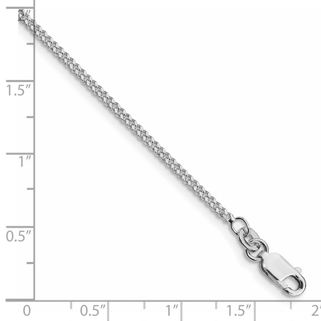 925 Sterling Silver Rhodium Plated 1.75mm Curb Chain Anklet 10 Inch Anklet for Women and Men
