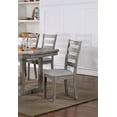 thumbnail image 5 of Rustic Style Gray Solidwood Dining Table w Trestle Base 6x Side Chairs Ladder Back 7pc Dining Set, 5 of 10