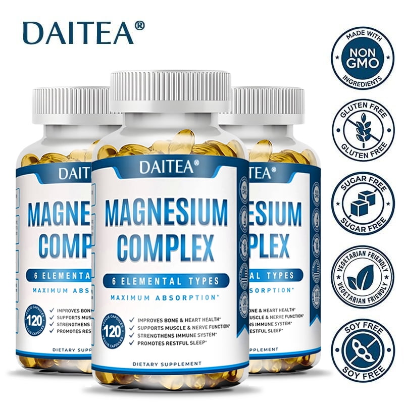 DAITEA Magnesium Complex Capsules Stress Relief, Anxiety, Bone