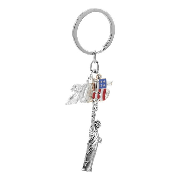 OUNONA Statue of Liberty Metal Keychain Charm for Car Keys and Bags Multi Souvenir 3.5
