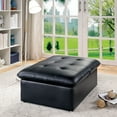 thumbnail image 2 of Furniture of America Contemporary Faux Leather Houdanya Futon Chair, Black, 2 of 5