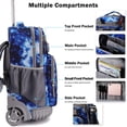 thumbnail image 4 of Mochila con ruedas Tilami Galaxy Blue de 19 pulgadas con bolsa de almuerzo, 4 of 9
