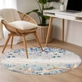 thumbnail image 4 of Small Round Rug 3Ft Washable Non-Slip, Blue Beige Coastal Circle Area Rugs for Living Room Bedroom, Beach Starfish Summer Eucalyptus Vintage Indoor Floor Mats Carpet Runner for Home Decor, 4 of 8