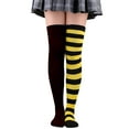 thumbnail image 1 of Womens Long Socks Color Matching Striped Thigh High Socks Over The Knee Socks Festival Christmas, 1 of 2