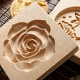 thumbnail image 5 of Wooden Cookie Molds Cookie Stamps: 3D Carved Wooden Cookie Cutter Embossing Mold, DIY Biscuit Press Stamp Gingerbread Mold, Chocolate Stamp Mould, Provance Rose Cookie Stamp (Rabbit), 5 of 8