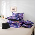 thumbnail image 6 of Erosebridal Purple Watercolor Floral 7-Piece Twin Bedding,Golden Vine Motif Bedding Comforter Set,Black Reversible, 6 of 7